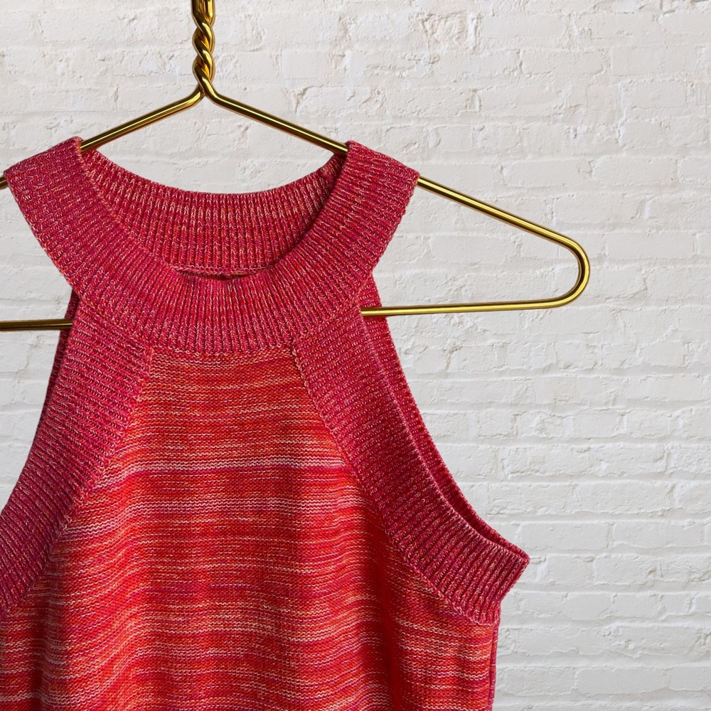 Anthropologie Sloane Knit Pink Orange Sleeveless Top Small